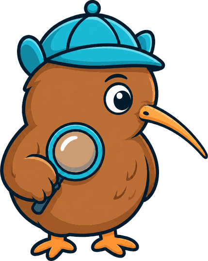 KiwiABC kiwi detective mascot